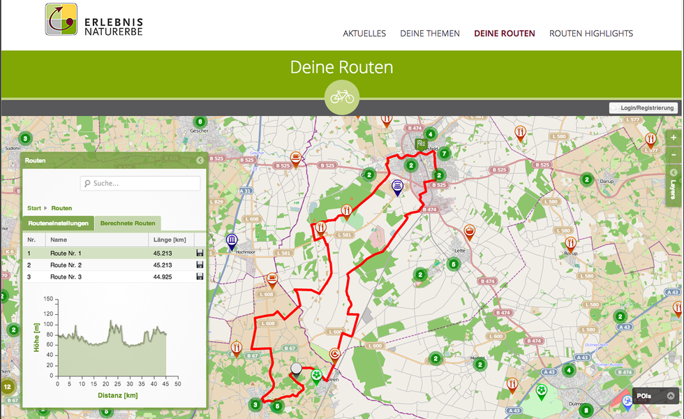 „Erlebnis Naturerbe“: a routing system based on App and web portal.